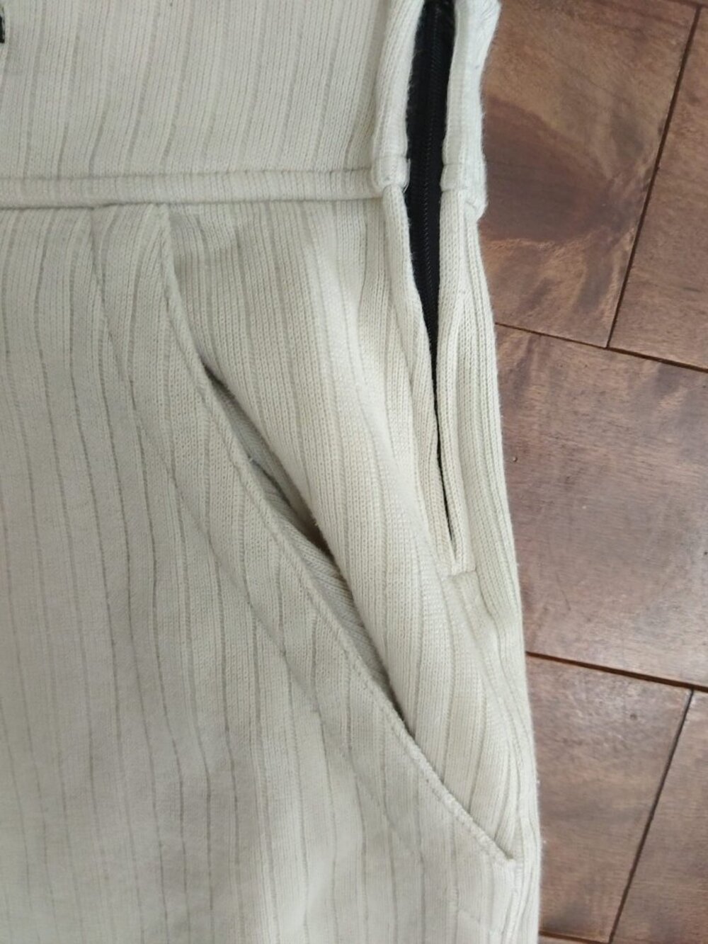 Noy's Classic Ribbed Cotton Jumpsuit, Cream/Off-White, Size S Made in Canada - Picture 6 of 14